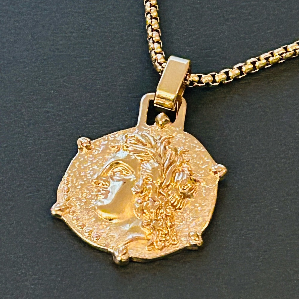 Virgo Men’s Zodiac Necklace | Gold-Tone Stainless Steel Pendant Chain